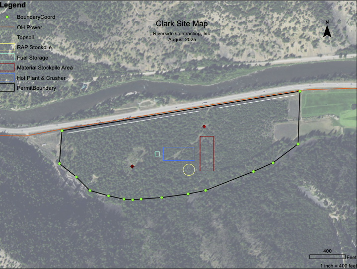 Blackfoot River Community Asphalt Plant and Gravel Pit Site Map